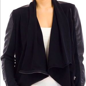 Leather and knit jacket